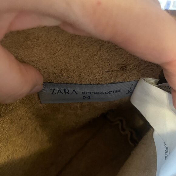 Zara Buffalo Leather Brown Crossbody Bag Boho Classic Fall Autumn Neutral - Picture 10 of 13